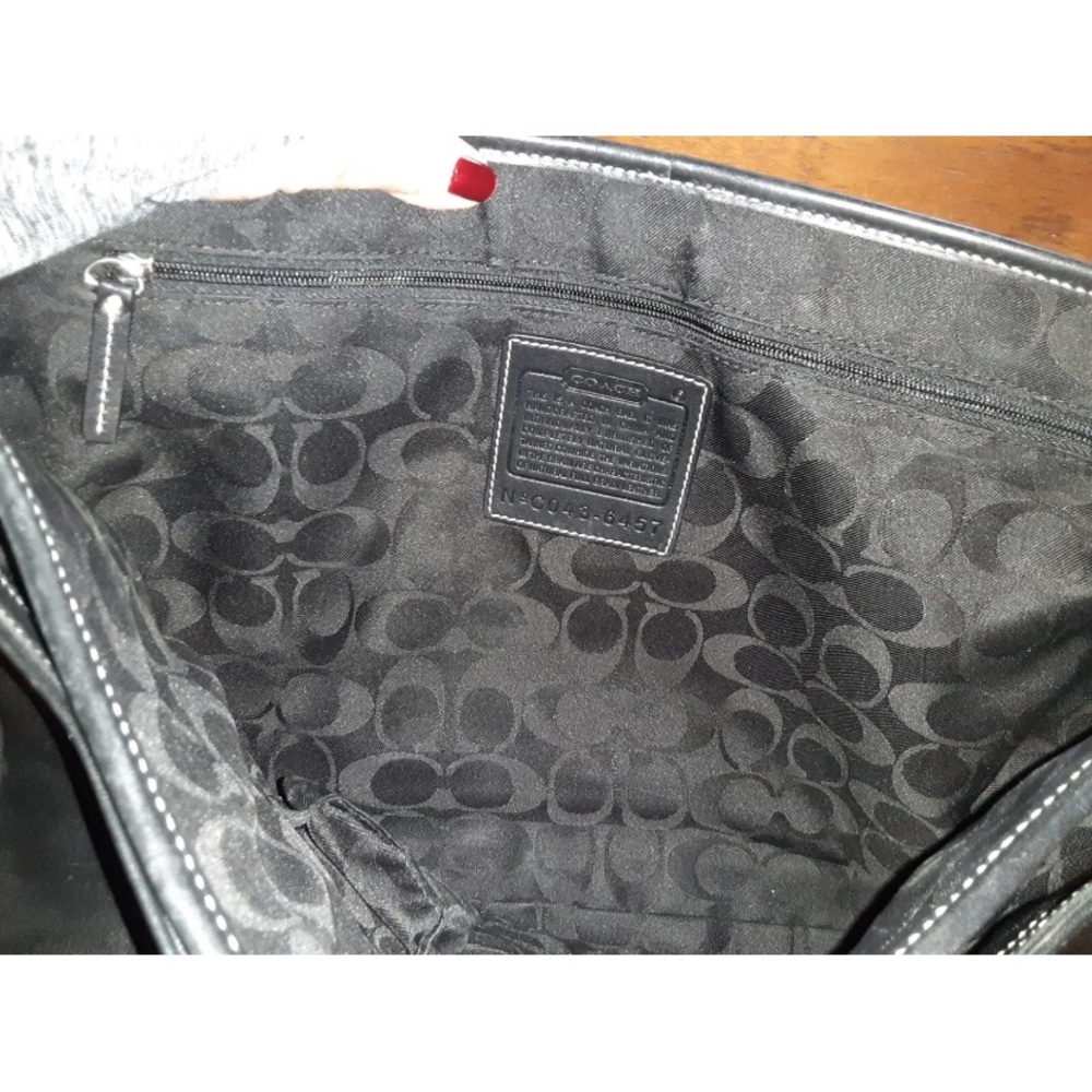 Coach Black Leather Laptop Bag with Shoulder Strap - Picture 4 of 10